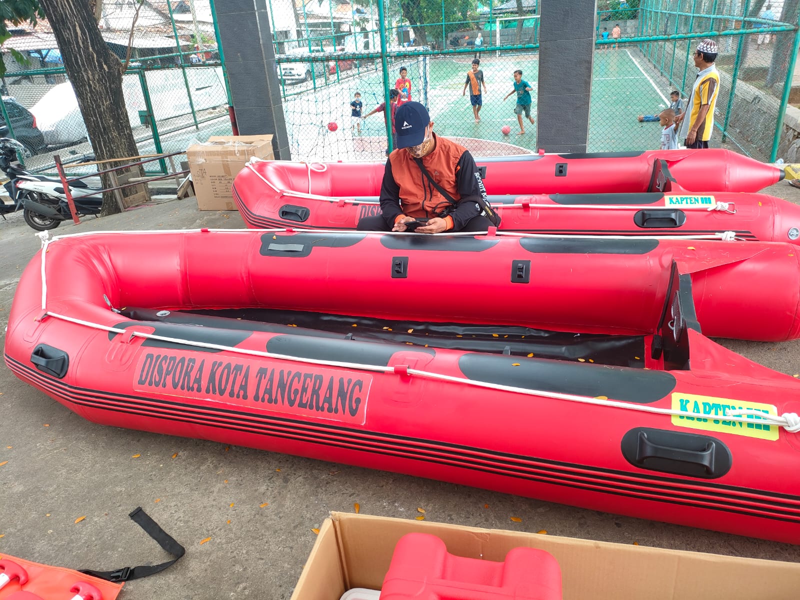 Uji Coba Perahu Karet hasil Pengaadaan Dinas Kepemudaan dan Olahraga Kota Tangerang Tahun 2021